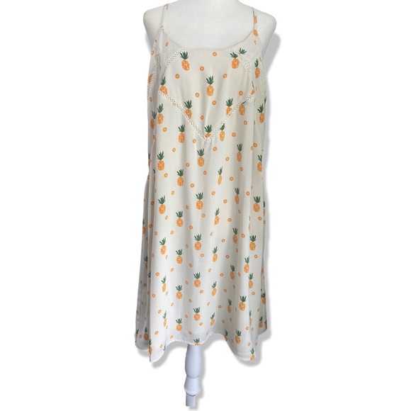 Market & Spruce Amaya cream pineapple print dress NWOT XXL - Picture 1 of 7